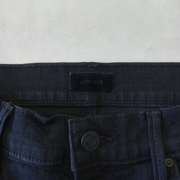 MOTHER Black Cropped Jeans with White Stripes - Picture 7 of 15